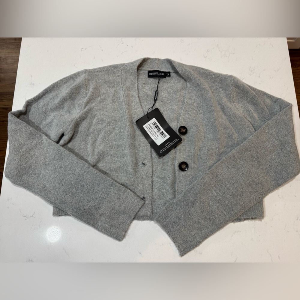PrettyLittleThing Gray Cardigan Sweater